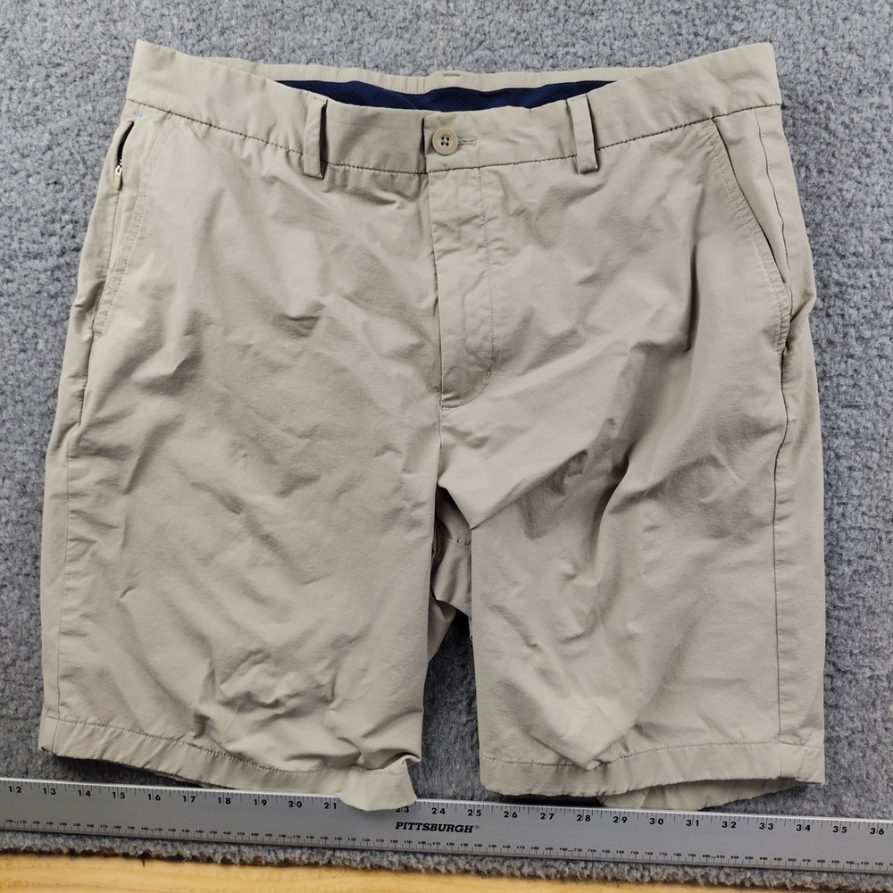 Vineyard Vines Cotton Shorts Mens 35 On-The-Go Performance Tan Chino Stretch